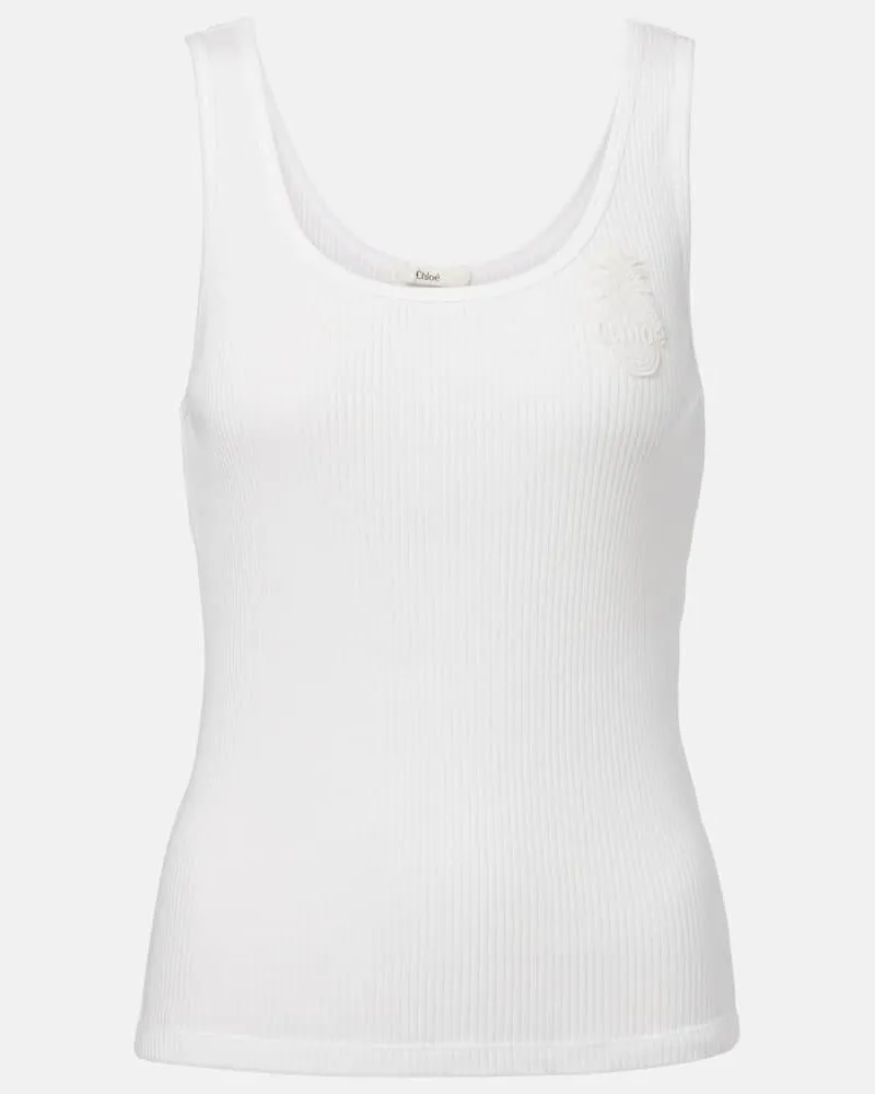 Chloé Chloé Top aus Baumwoll-Jersey Weiß