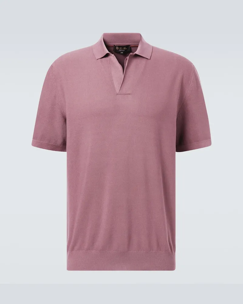 Loro Piana Polohemd aus Baumwolle und Seide Rosa
