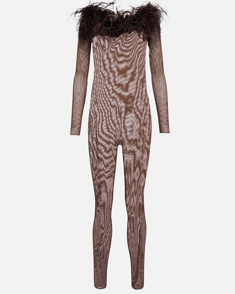 Oséree Oséree Jumpsuit aus Mesh Braun