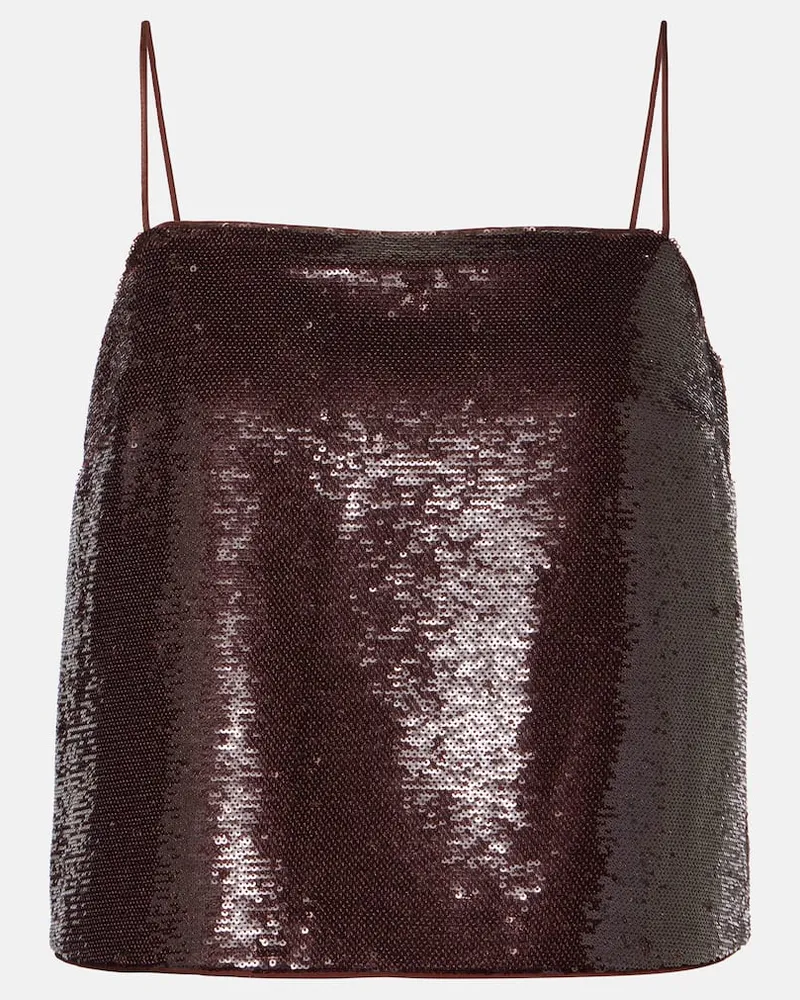 Roland Mouret Top mit Pailletten Braun