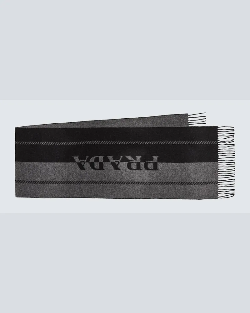 Prada Schal aus Woll-Jacquard Multicolor