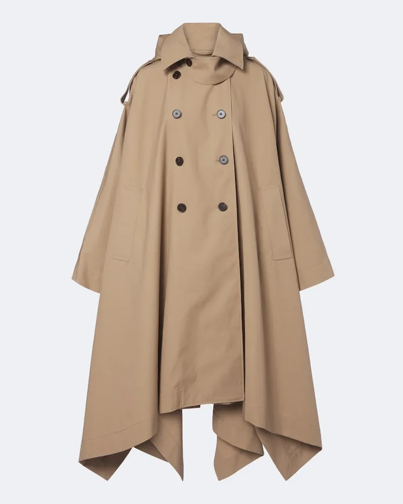 Róhe Róhe Zweireihiges Cape aus Baumwolle Beige
