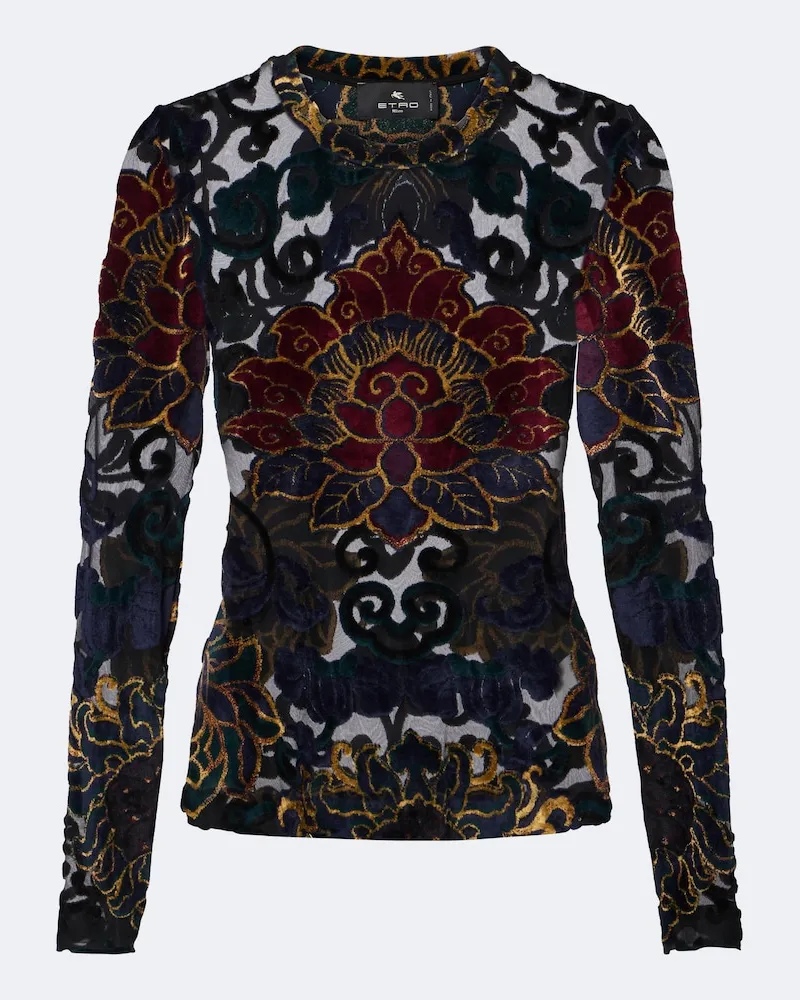 Etro Top aus Devoré Multicolor