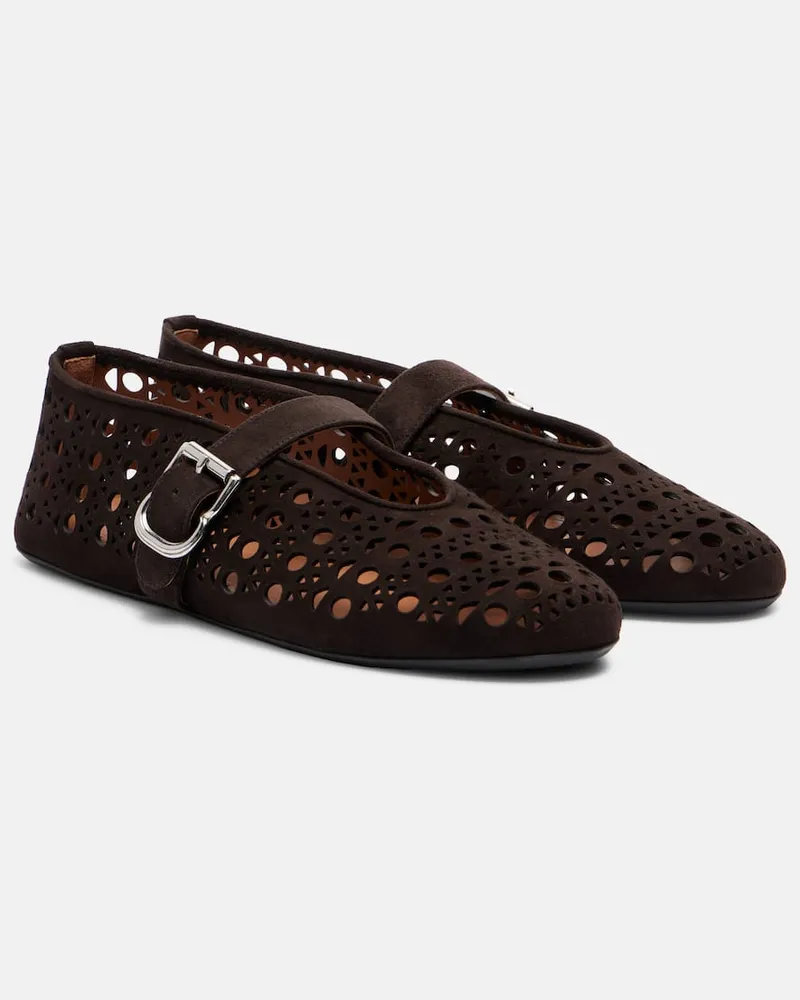 Alaïa Alaïa Ballerinas Vienne aus Leder Braun