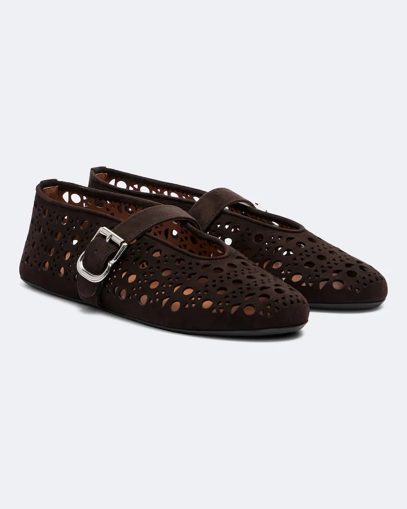 Alaïa Alaïa Ballerinas Vienne aus Leder Braun