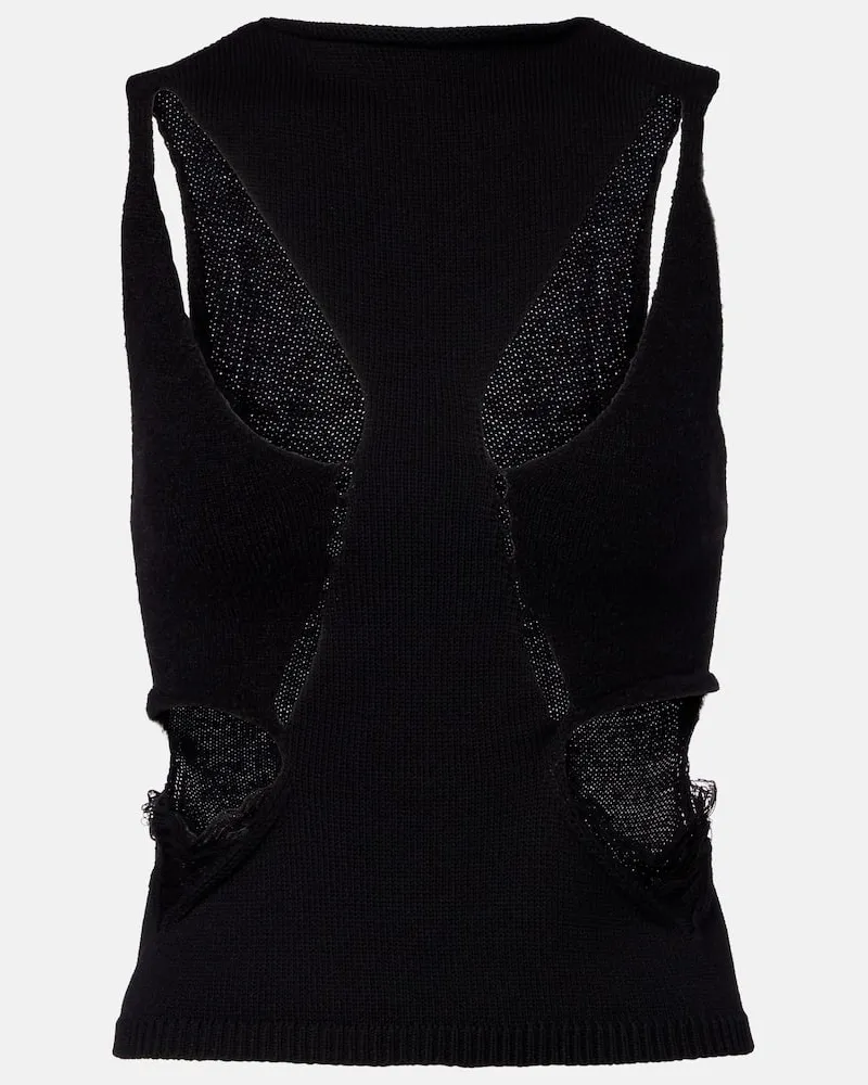 Rick Owens Top aus Schurwolle Schwarz