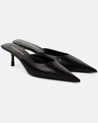 Saint Laurent Mules Barbara 55 aus Leder Schwarz