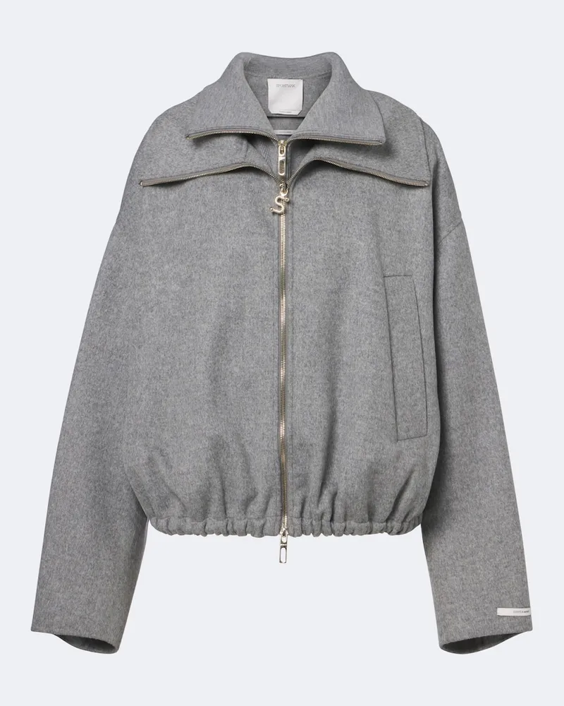 SPORTMAX Oversize-Bomberjacke aus Schurwolle Grau
