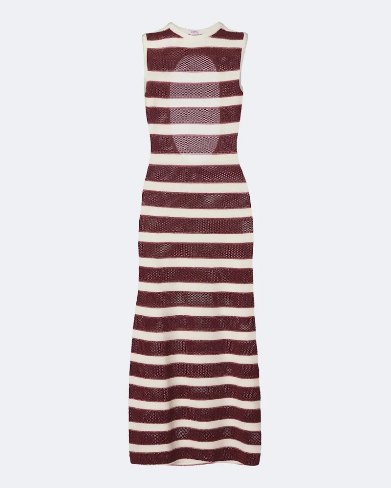 Eres Midikleid Régulière aus einem Baumwollgemisch Burgunderrot