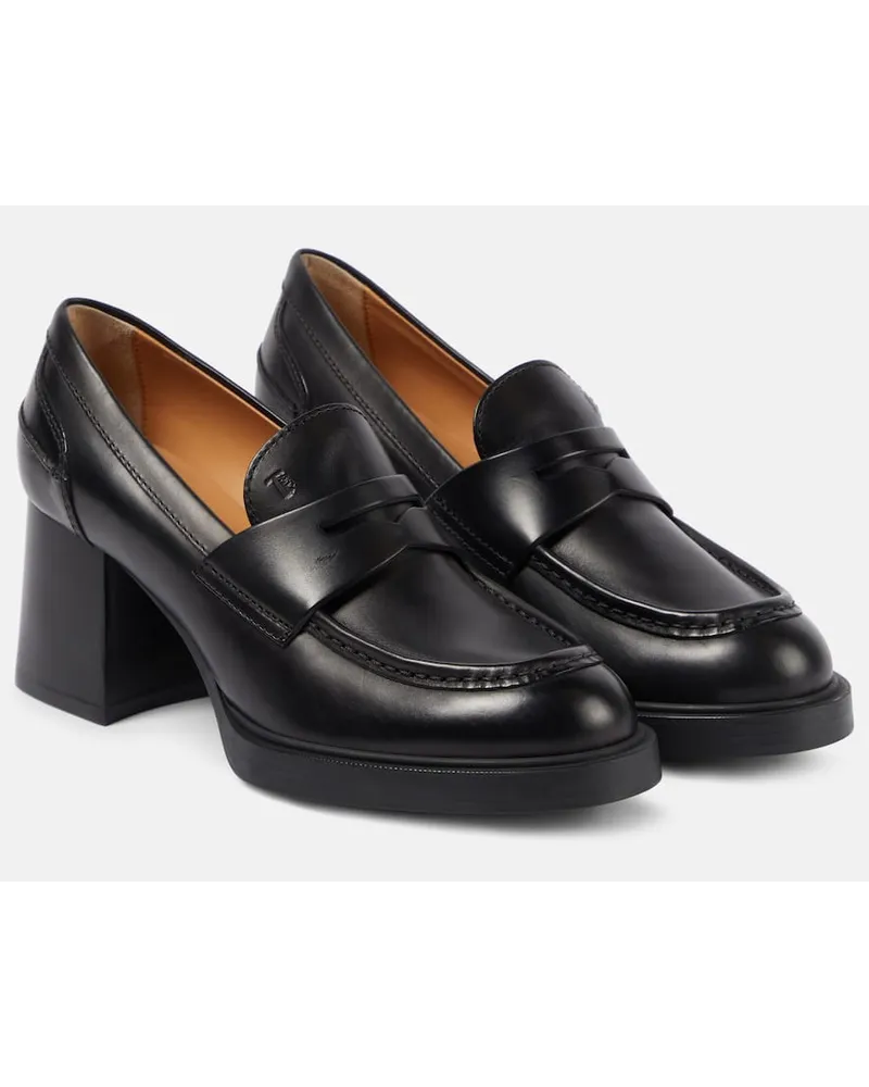 TOD'S Loafer-Pumps aus Leder Schwarz