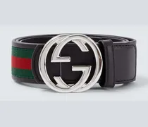 Gürtel Interlocking G Web aus Leder