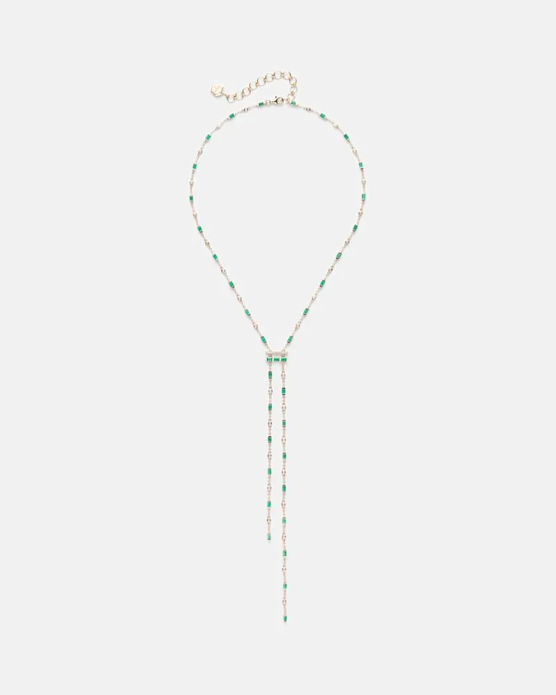 SHAY Halskette aus 18kt Gelbgold mit Diamanten und Smaragden Gold