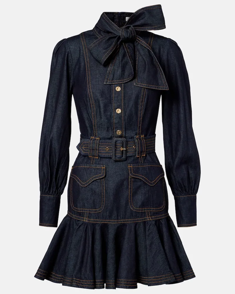 Zimmermann Minikleid aus Baumwoll-Denim Blau