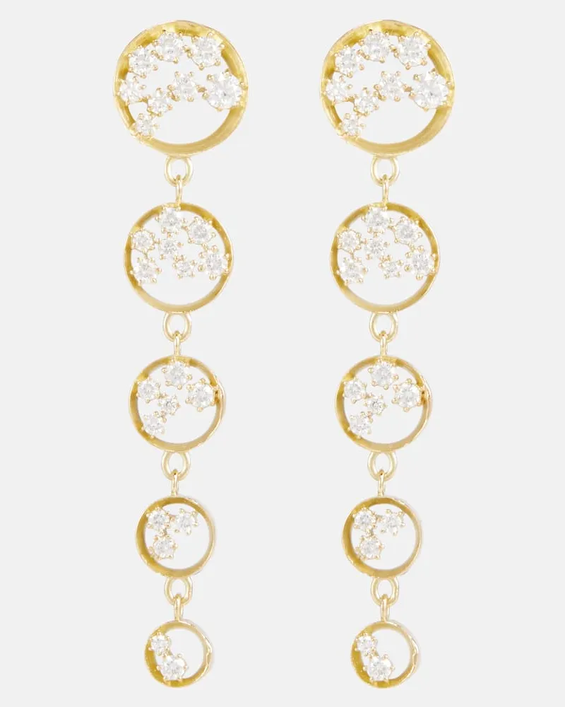 Jade Trau Ohrringe Margot aus 18kt Gelbgold mit Diamanten Gold