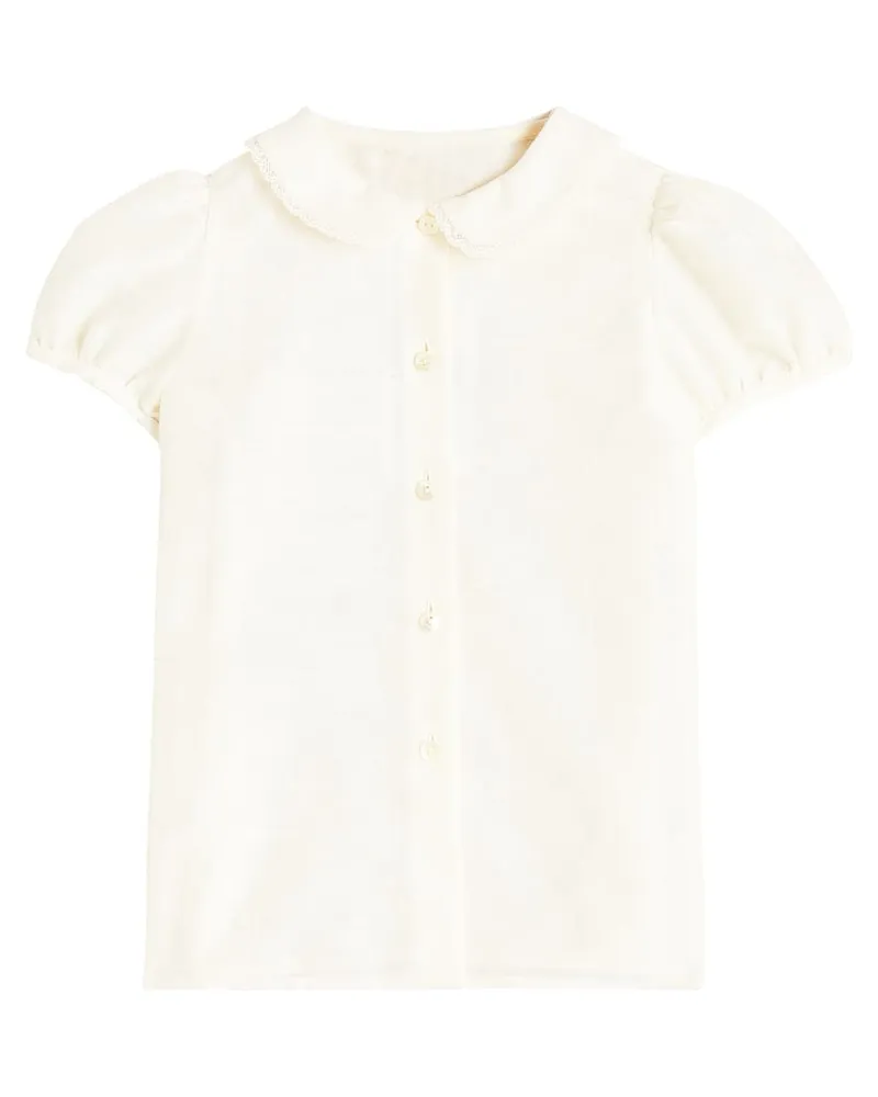 Gucci Baby Bluse GG aus Baumwoll-Jacquard Weiß
