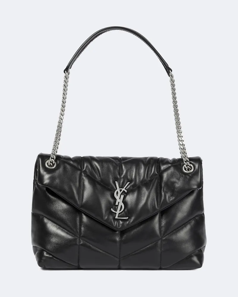 Saint Laurent Schultertasche Puffer Medium aus Leder Schwarz