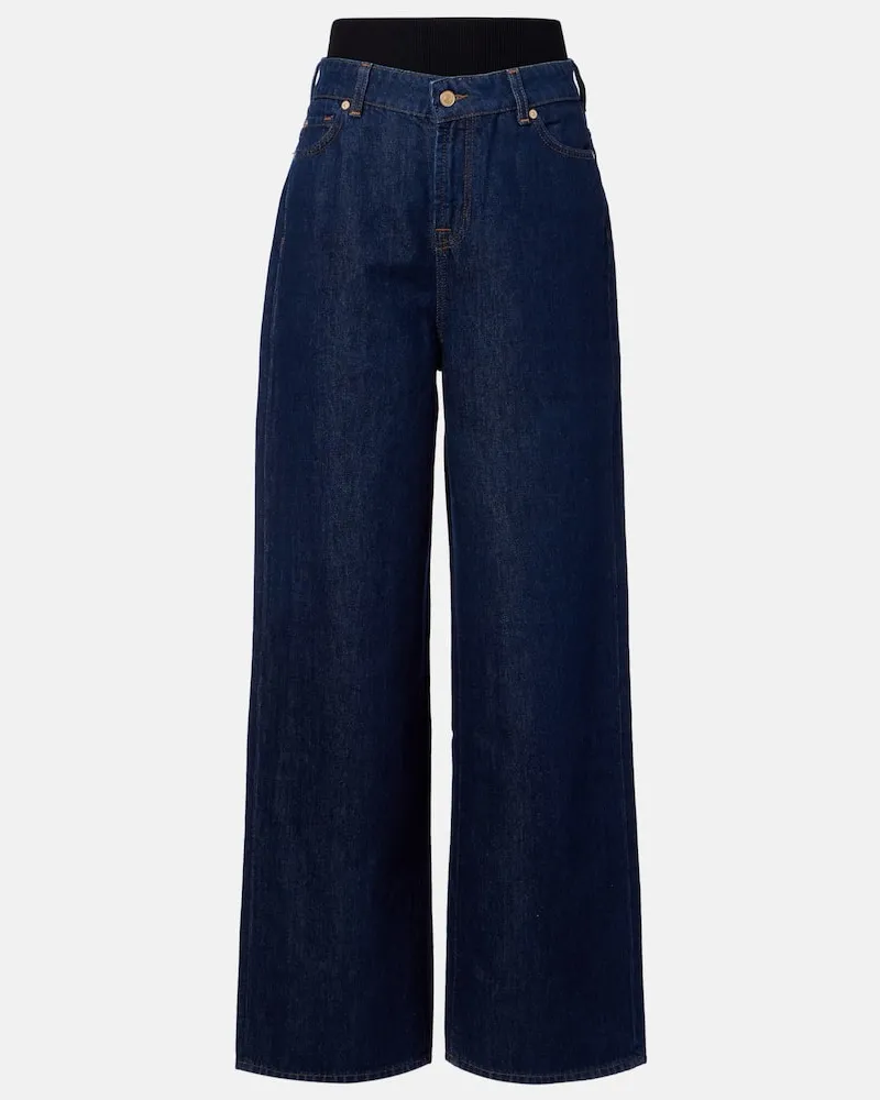 7 for all mankind Wide-Leg Jeans Blau