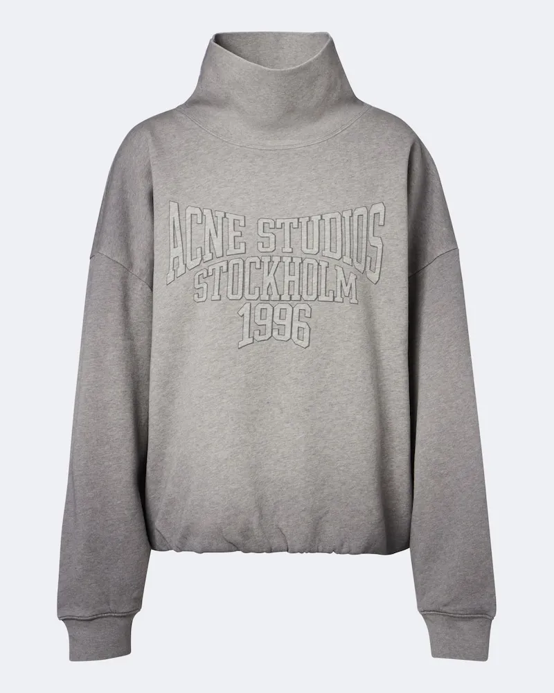 Acne Studios Sweatshirt aus Baumwoll-Fleece Grau