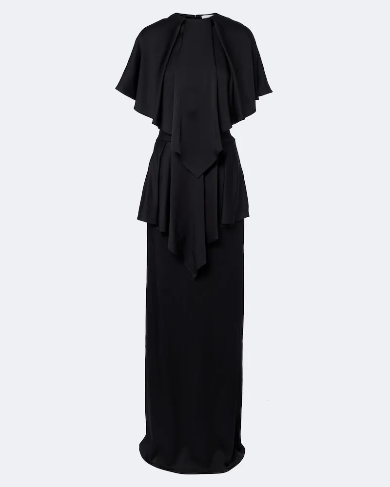 Stella McCartney Robe aus Satin Schwarz