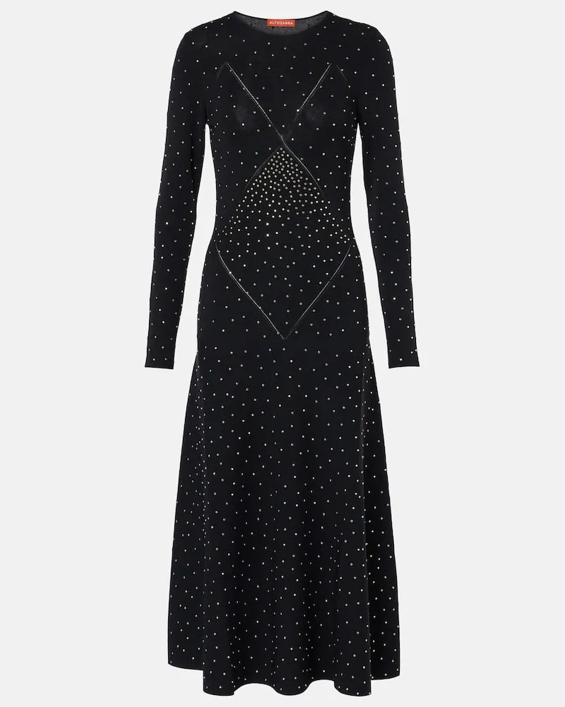 Altuzarra Verziertes Midikleid Nelsons Schwarz