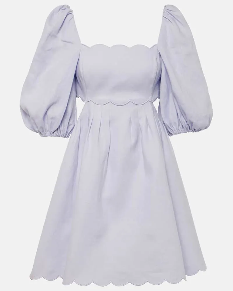Zimmermann Minikleid Halliday aus Leinen Violett