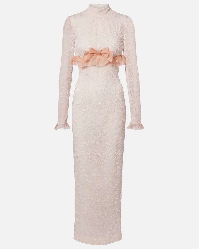 Alessandra Rich Robe aus Spitze Rosa