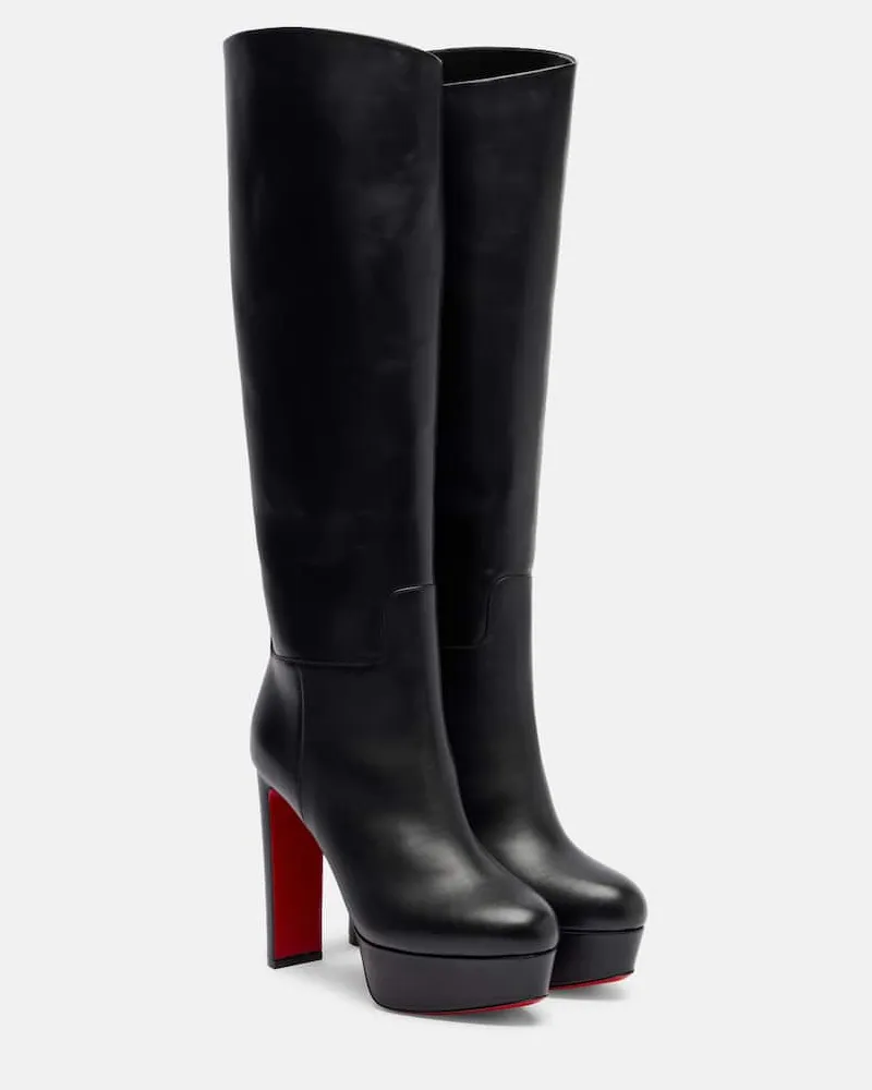 Christian Louboutin Plateauestiefel Loo 130 aus Leder Schwarz