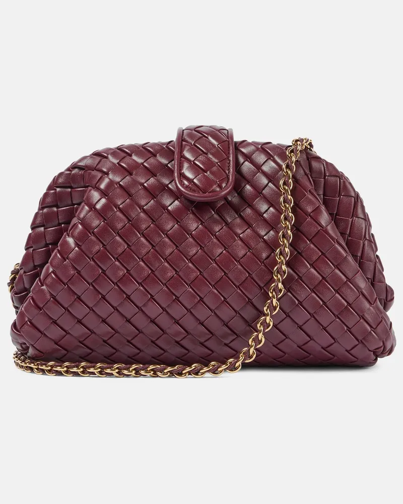 Bottega Veneta Clutch Lauren 1980 Small aus Leder Burgunderrot