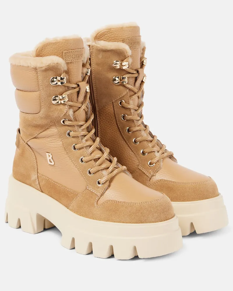 Bogner Schnürstiefel Sapporo 2 aus Leder mit Shearling Braun