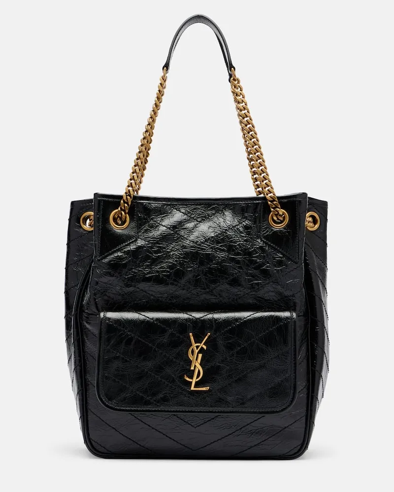 Saint Laurent Tote Niki Bag Small aus Leder Schwarz