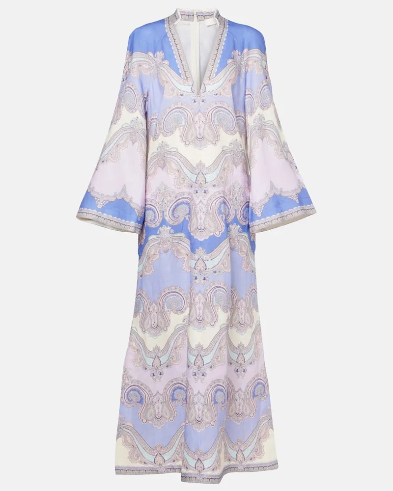 Zimmermann Maxikleid Maxine aus Leinen Multicolor