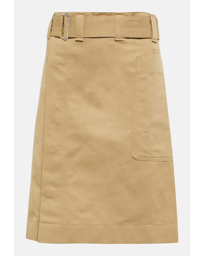 Christophe Lemaire Minirock aus Baumwolle und Leinen Beige