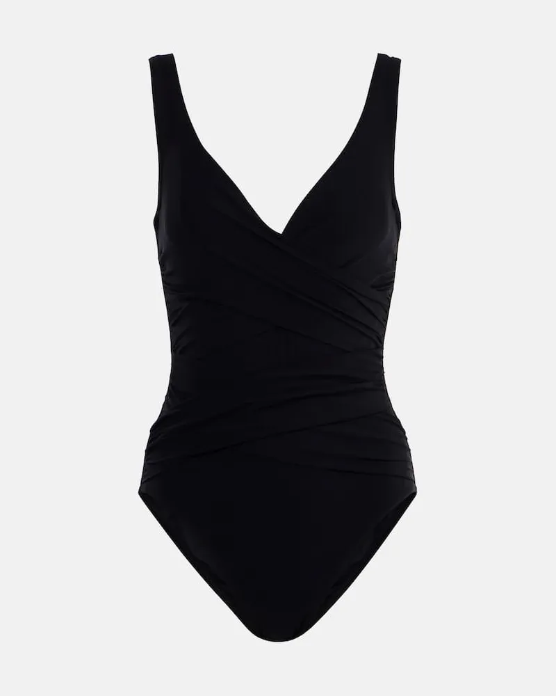 Karla Colletto Badeanzug Smart Surplice Schwarz