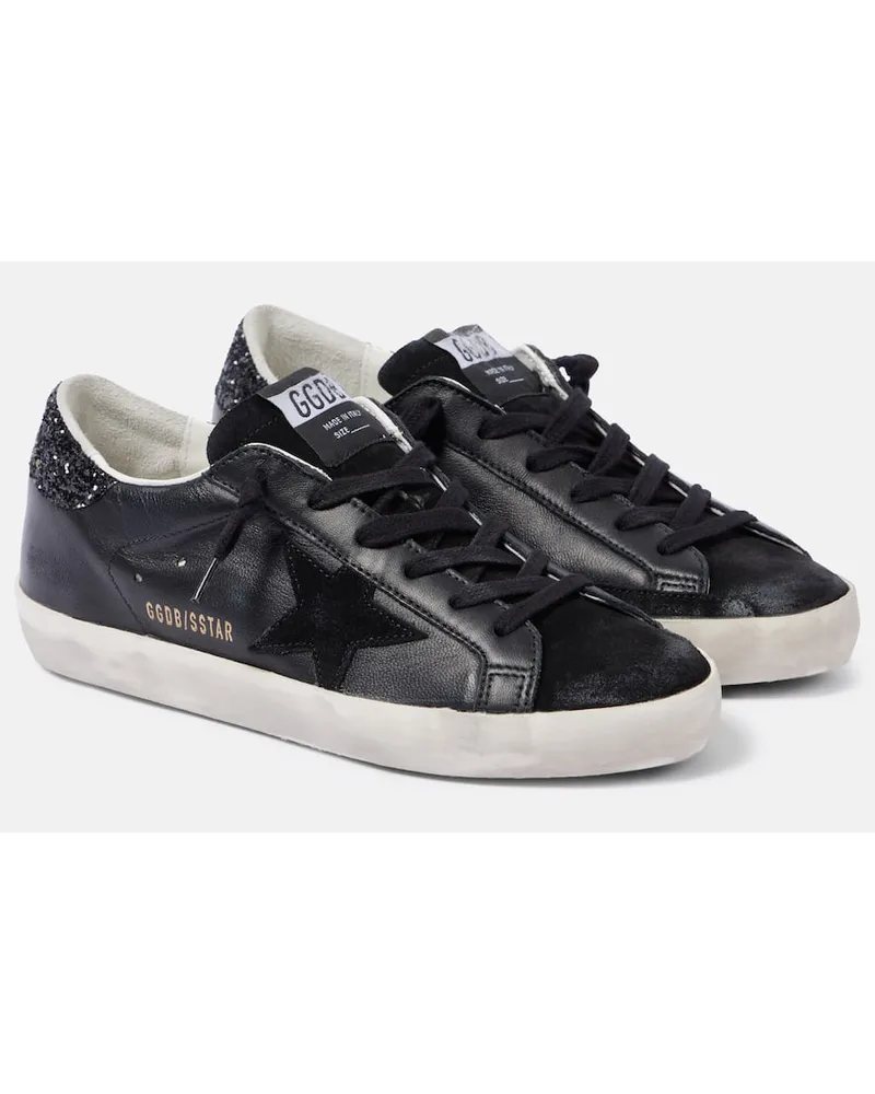 Golden Goose Sneakers Super-Star aus Leder Schwarz