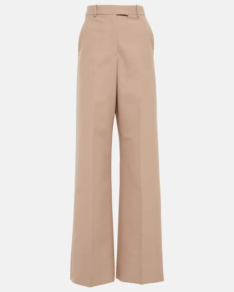 Valentino Garavani Weite High-Rise-Hose Beige