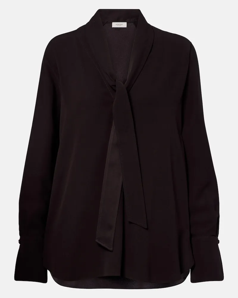 AGNONA Bluse aus Jersey Braun