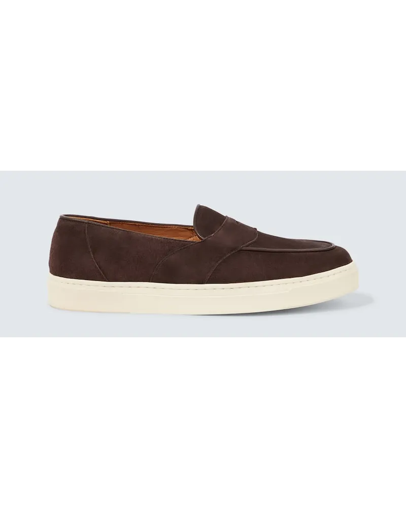 George Cleverley Loafers Joey II aus Veloursleder Braun