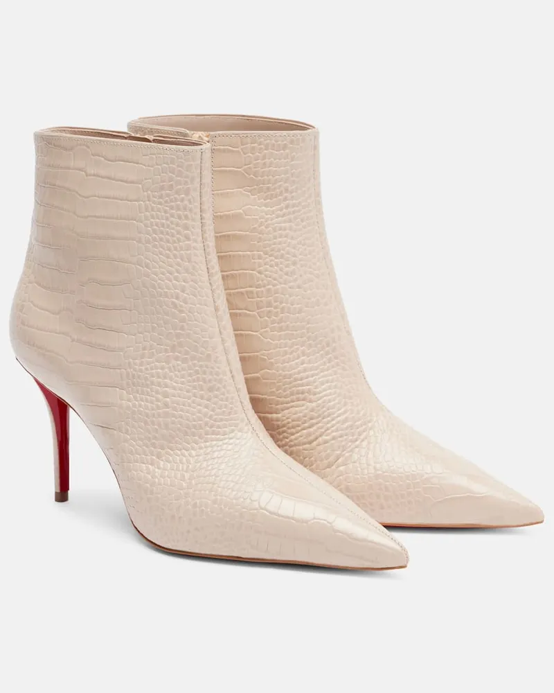 Christian Louboutin Ankle Boots aus Leder Weiß