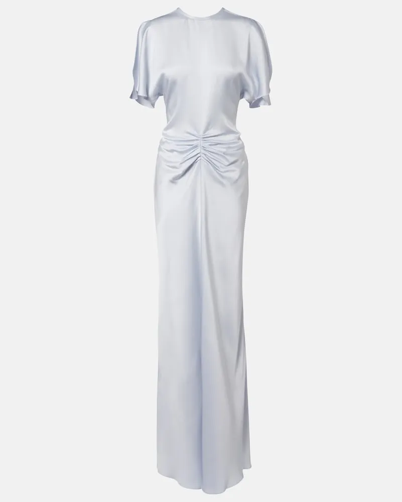 Victoria Beckham Robe aus Satin Blau