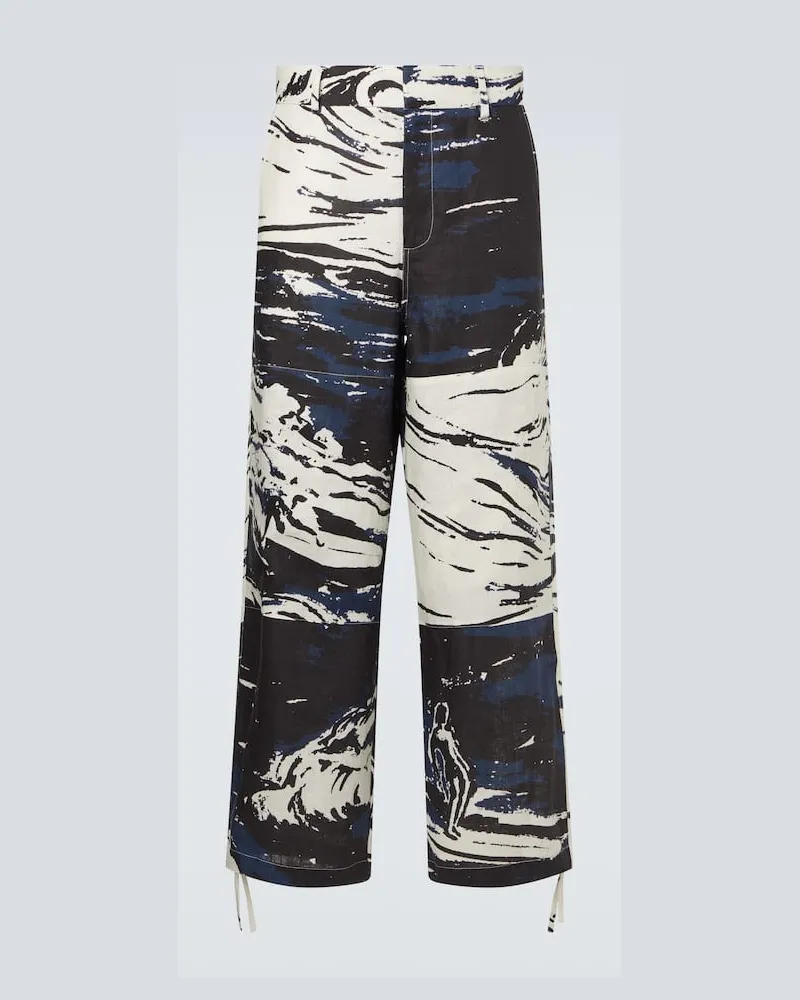 COMMAS Bedruckte Hose aus Leinen Multicolor