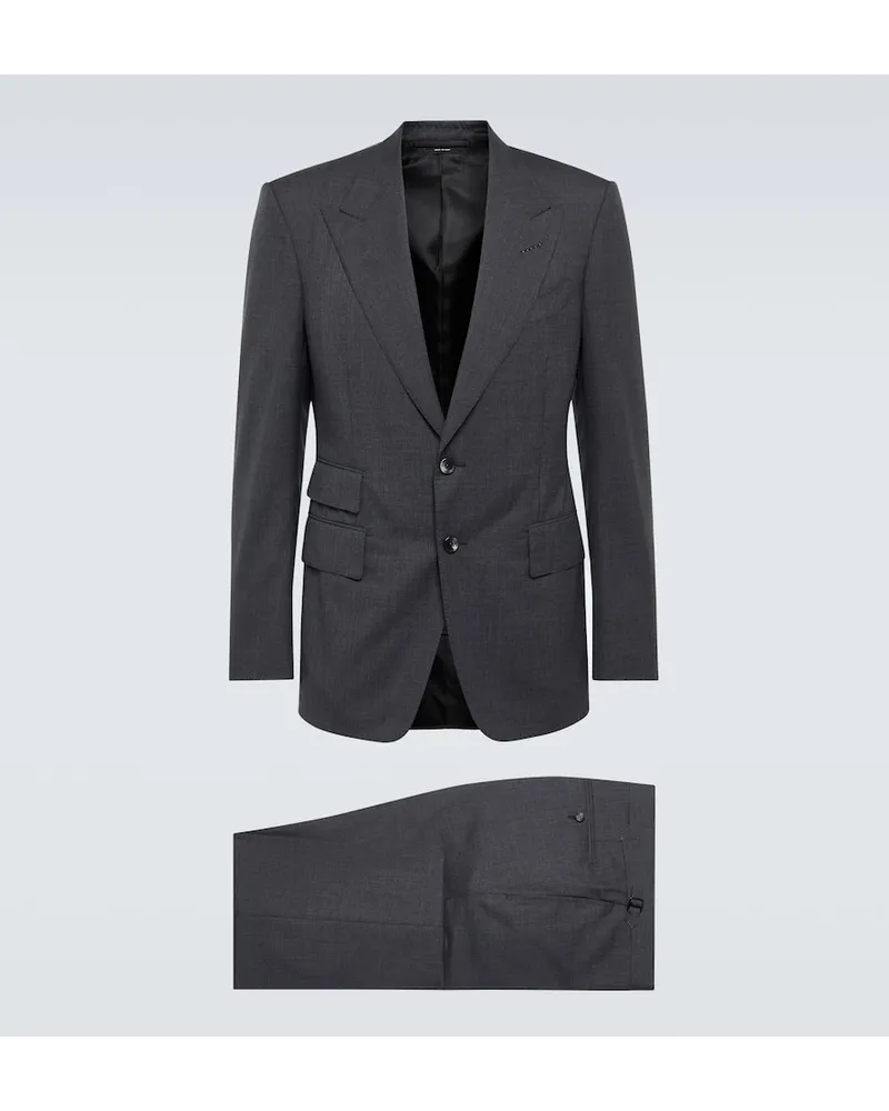 Tom Ford Anzug Shelton aus Wolle Grau