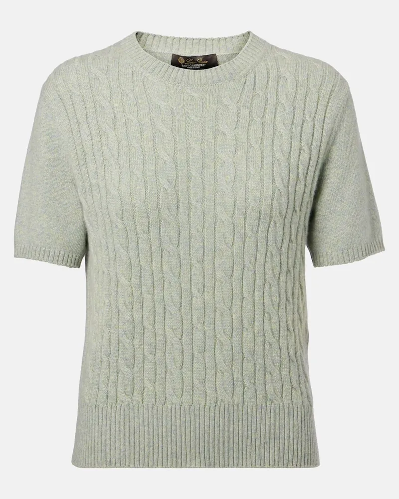 Loro Piana Pullover Treccia aus Kaschmir Grün