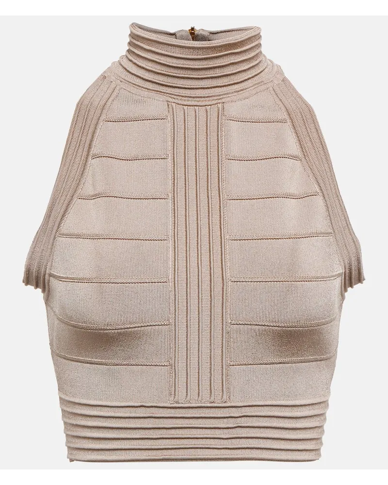 Balmain Cropped-Top Beige