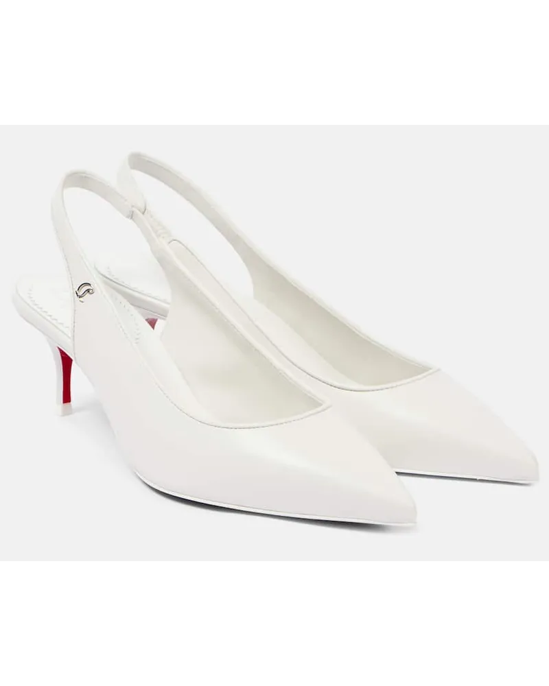 Christian Louboutin Slingback-Pumps Sporty Kate 55 aus Leder Weiss