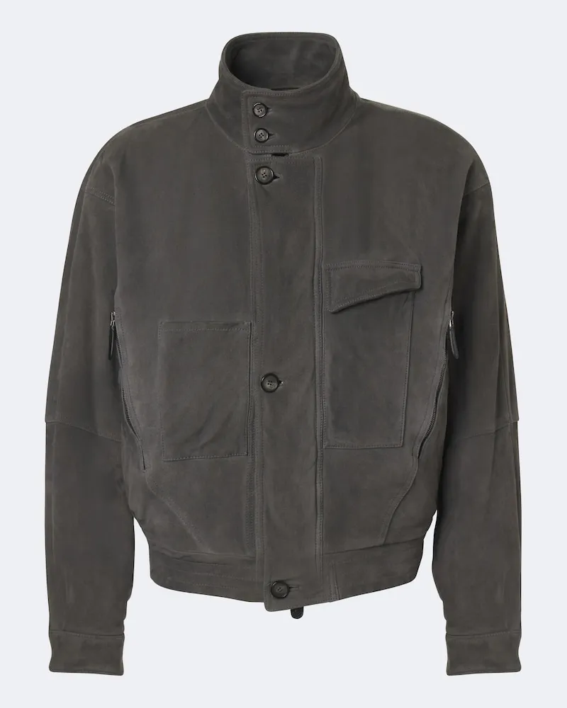 Giorgio Armani Jacke aus Veloursleder Grau