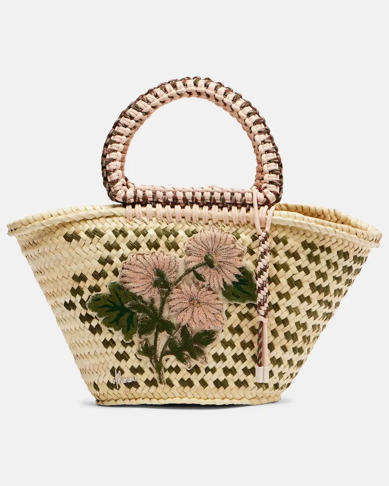 ALEMAIS Alémais Tote Bag Sage Medium aus Raffiabast Multicolor