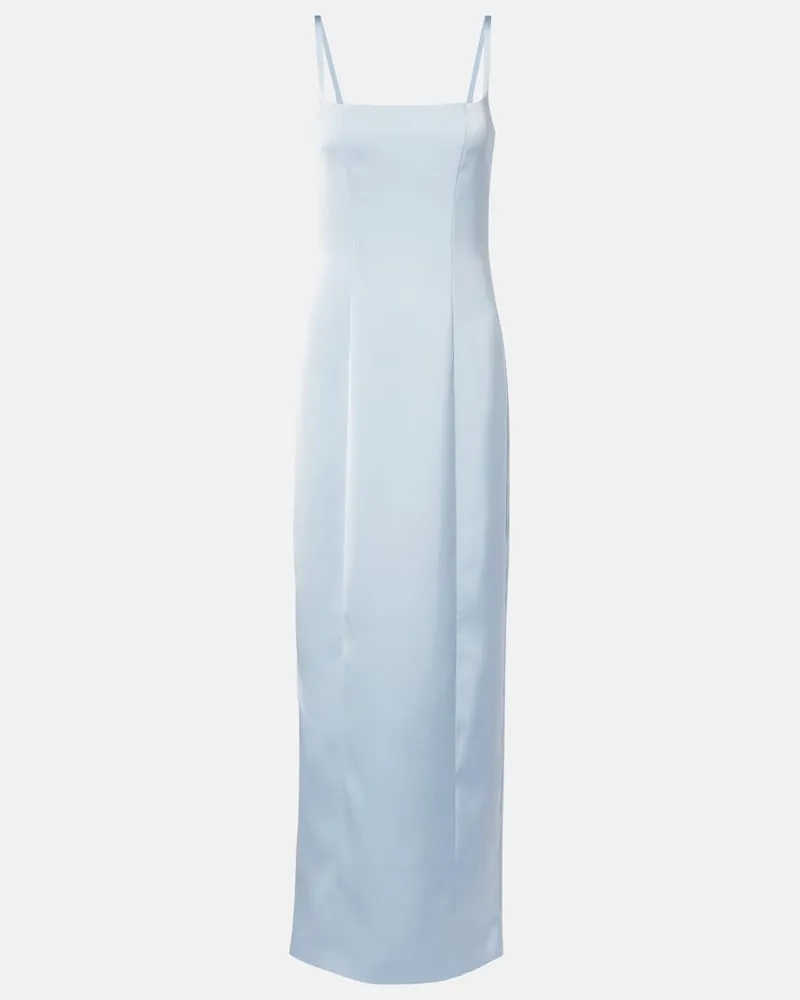 ROTATE Birger Christensen Maxikleid aus Satin Blau