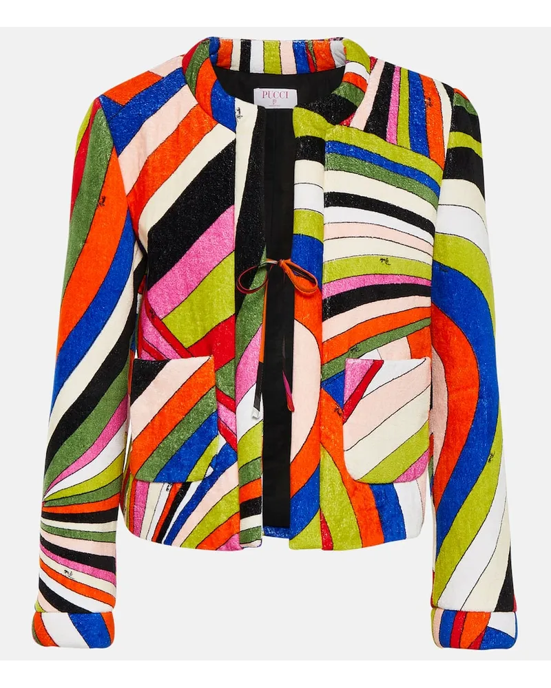 Emilio Pucci Jacke Iride aus Baumwollfrottee Multicolor