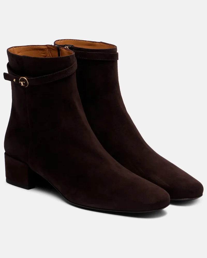 TOD'S Ankle Boots 35 aus Veloursleder Braun