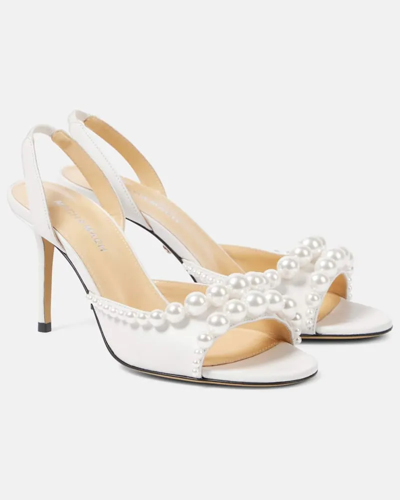 Mach & Mach Verzierte Sandalen Sirene aus Leder Weiß